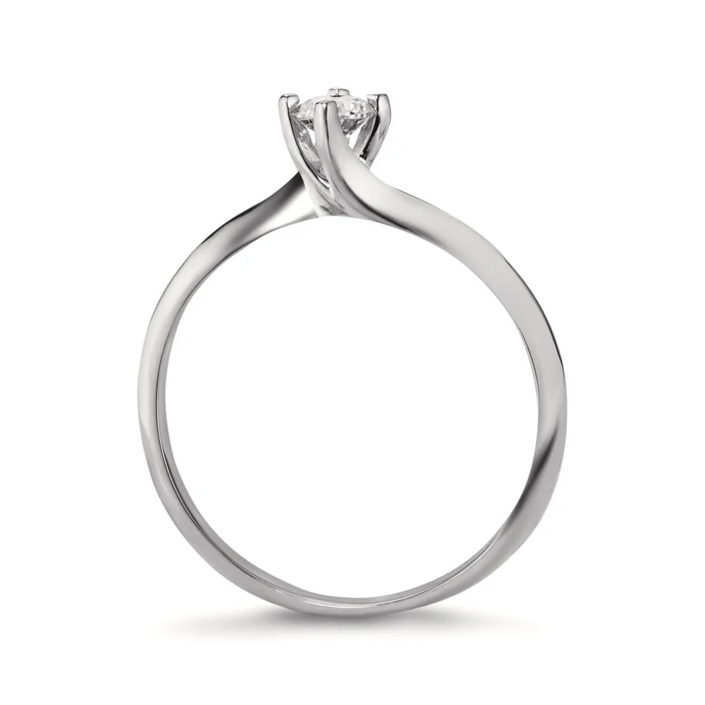 Anello solitario Oro bianco 375/9K Moissanite 0.15 ct - Image 2