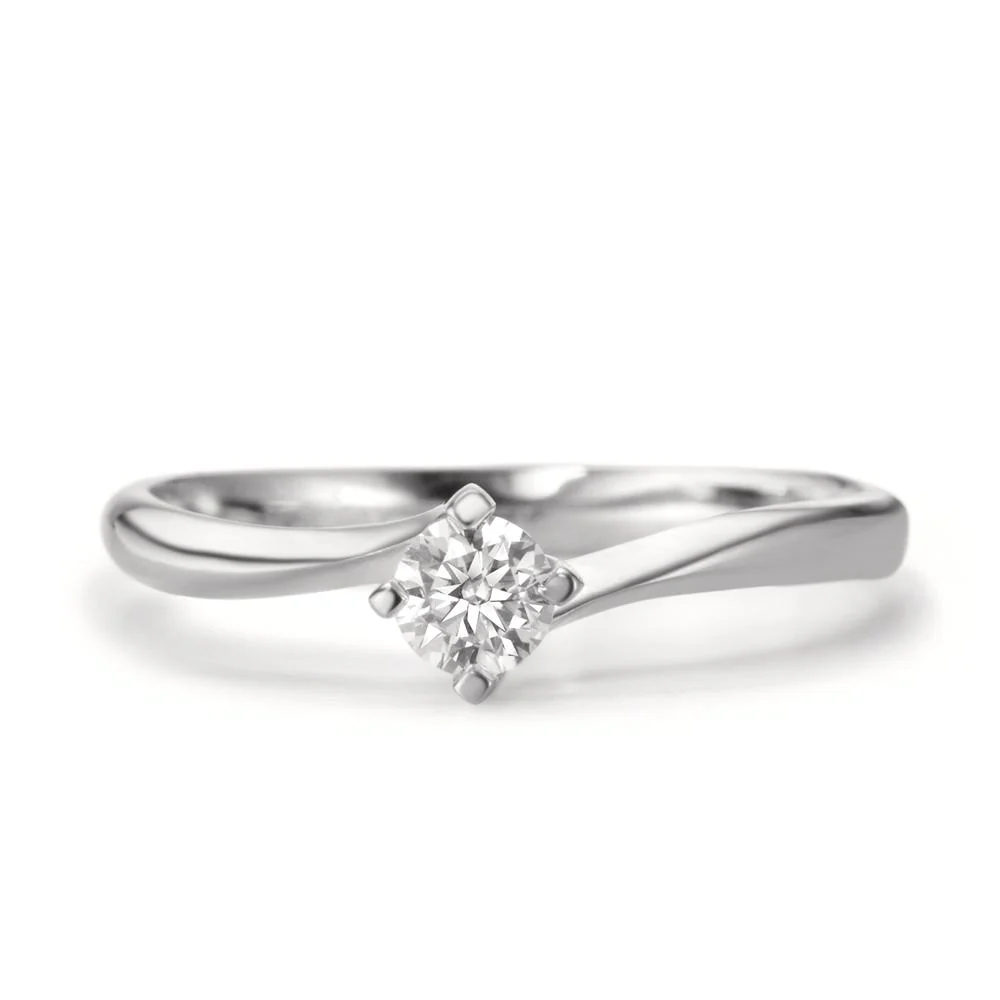 Anello solitario Oro bianco 375/9K Moissanite 0.15 ct - Image 3