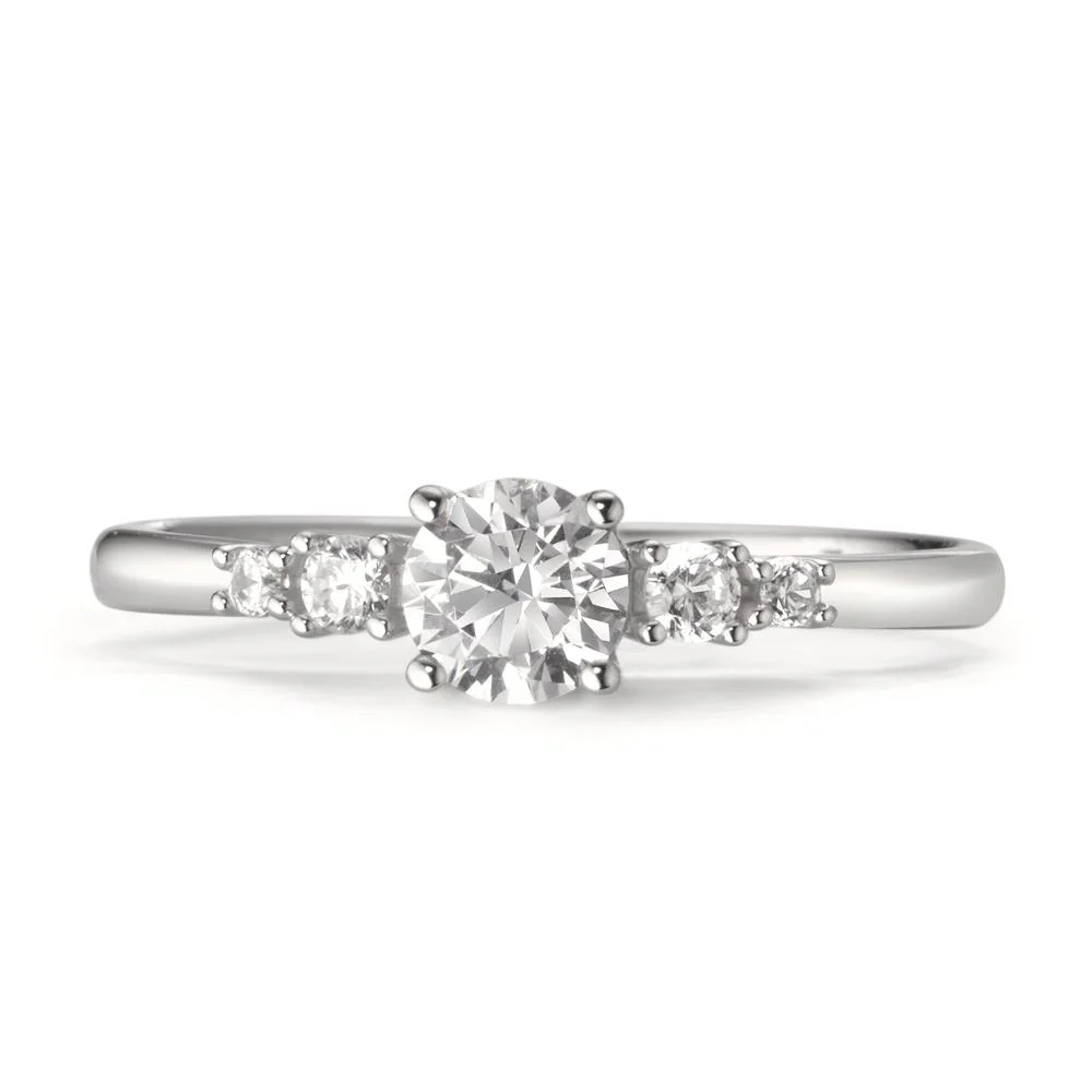 Anello solitario Oro bianco 375/9K Zirconia 5 pietra - Image 2