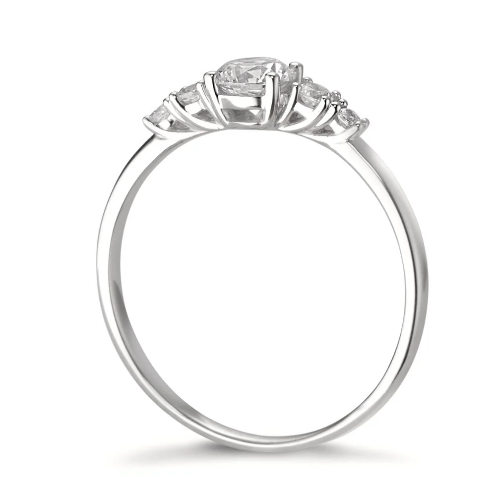 Anello solitario Oro bianco 375/9K Zirconia 5 pietra - Image 3