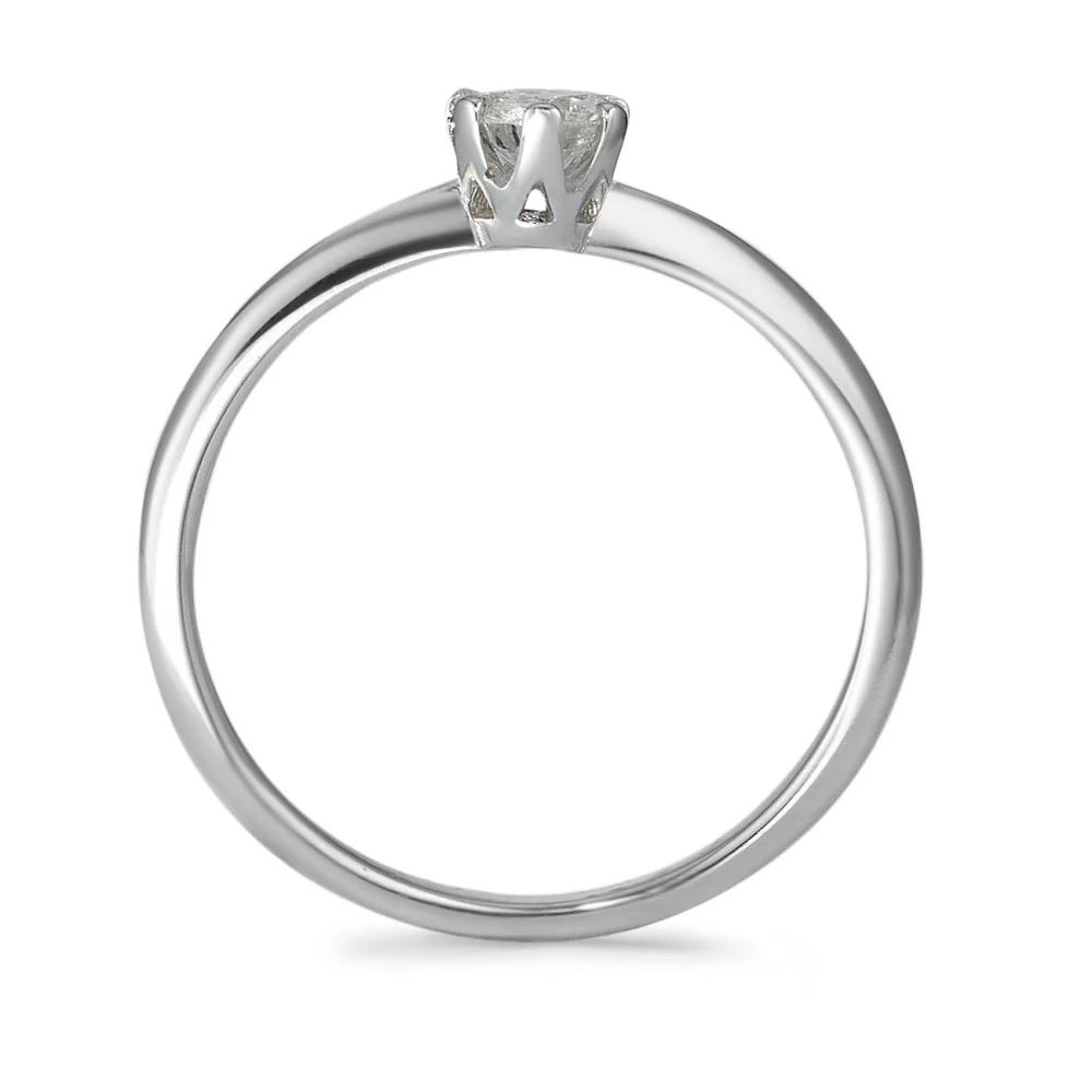 Anello solitario Oro bianco 585/14 kt Diamante 0.20 ct, w-si - Image 2