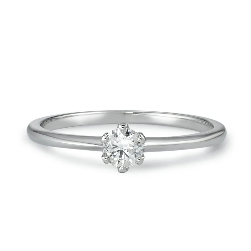 Anello solitario Oro bianco 585/14 kt Diamante 0.20 ct, w-si - Image 3