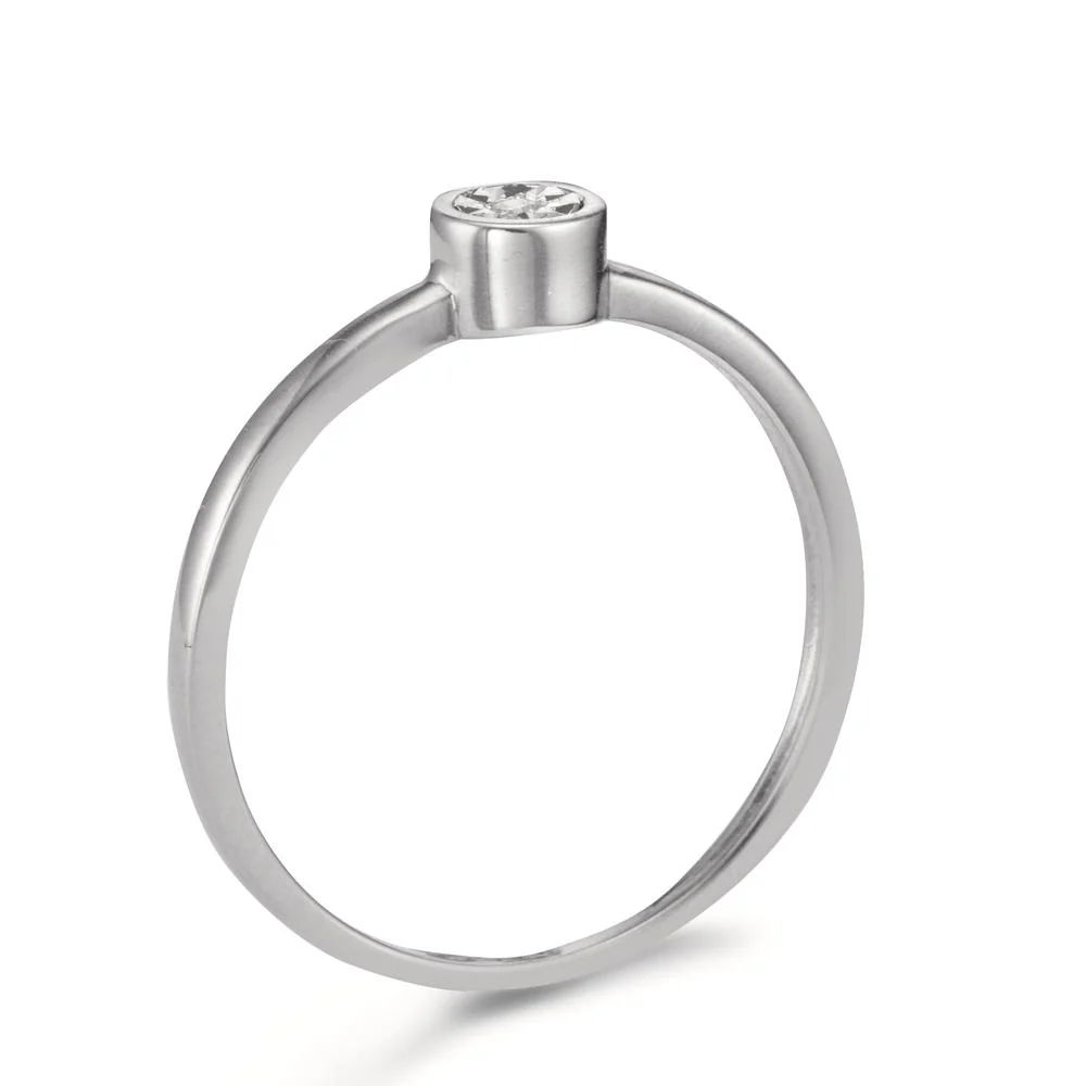 Anello solitario Oro bianco 750/18 carati Diamante 0.015 ct, w-si Ø4.5 mm - Image 2