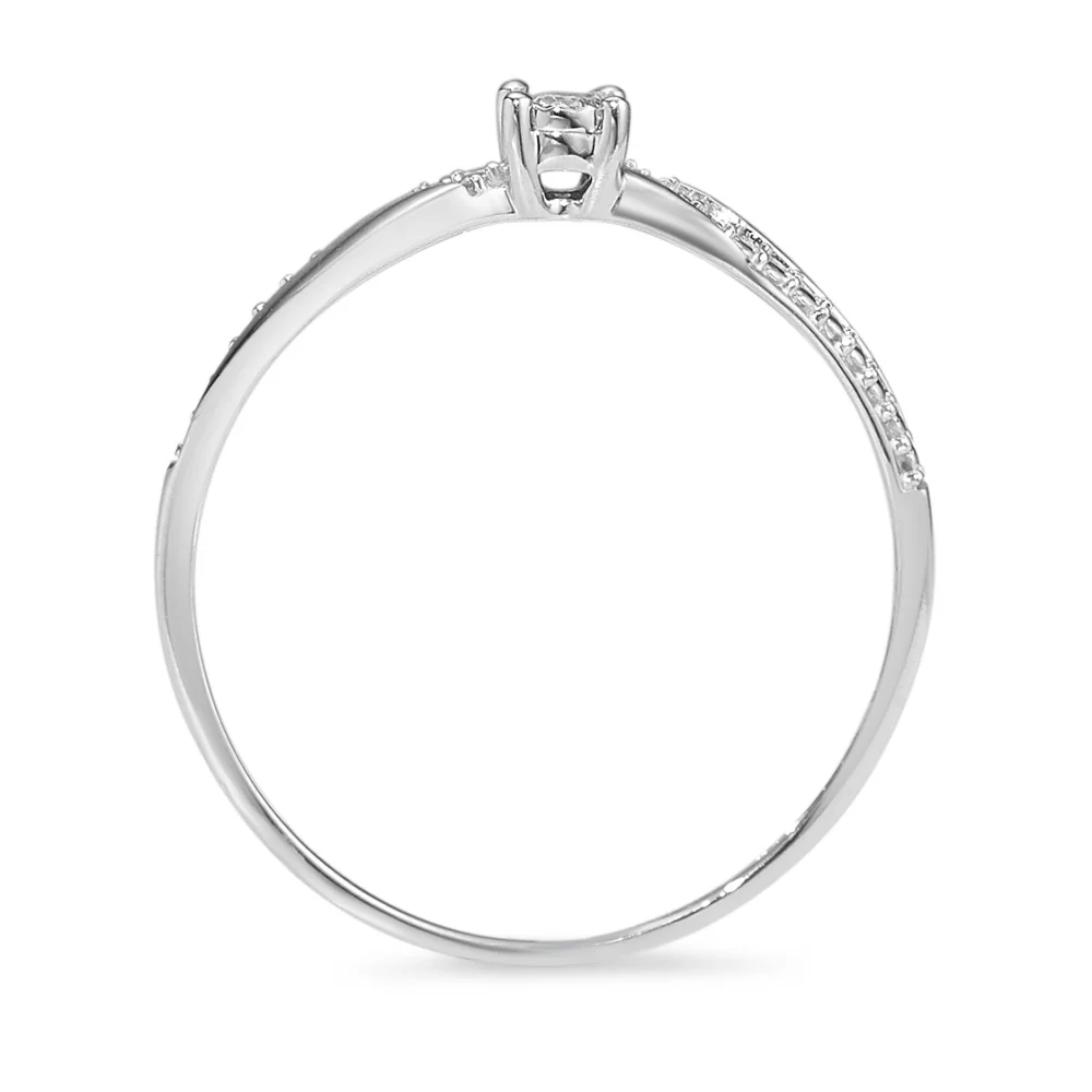Anello solitario Oro bianco 750/18 carati Diamante 0.02 ct, w-si - Image 3