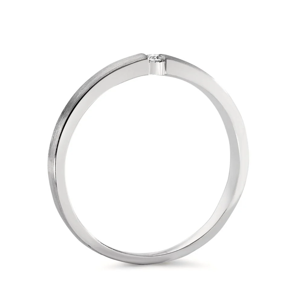 Anello solitario Oro bianco 750/18 carati Diamante 0.03 ct, w-si - Image 3