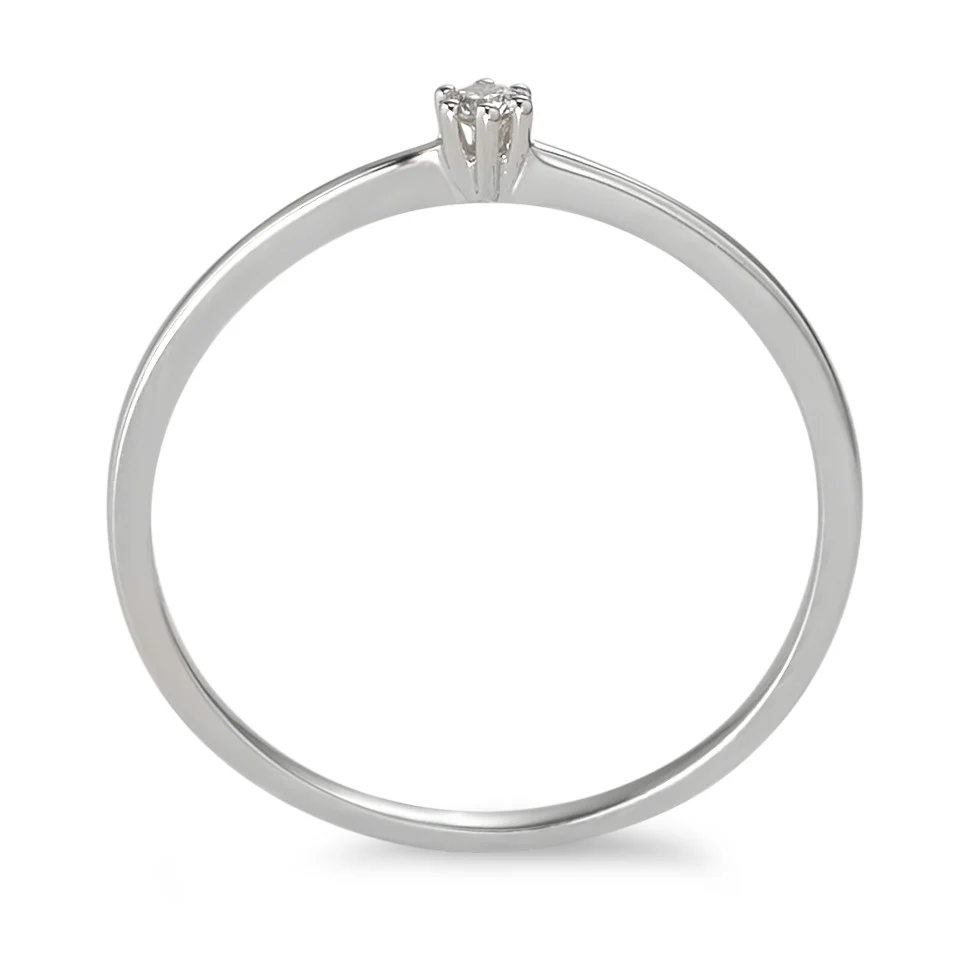 Anello solitario Oro bianco 750/18 carati Diamante 0.03 ct, w-si - Image 2