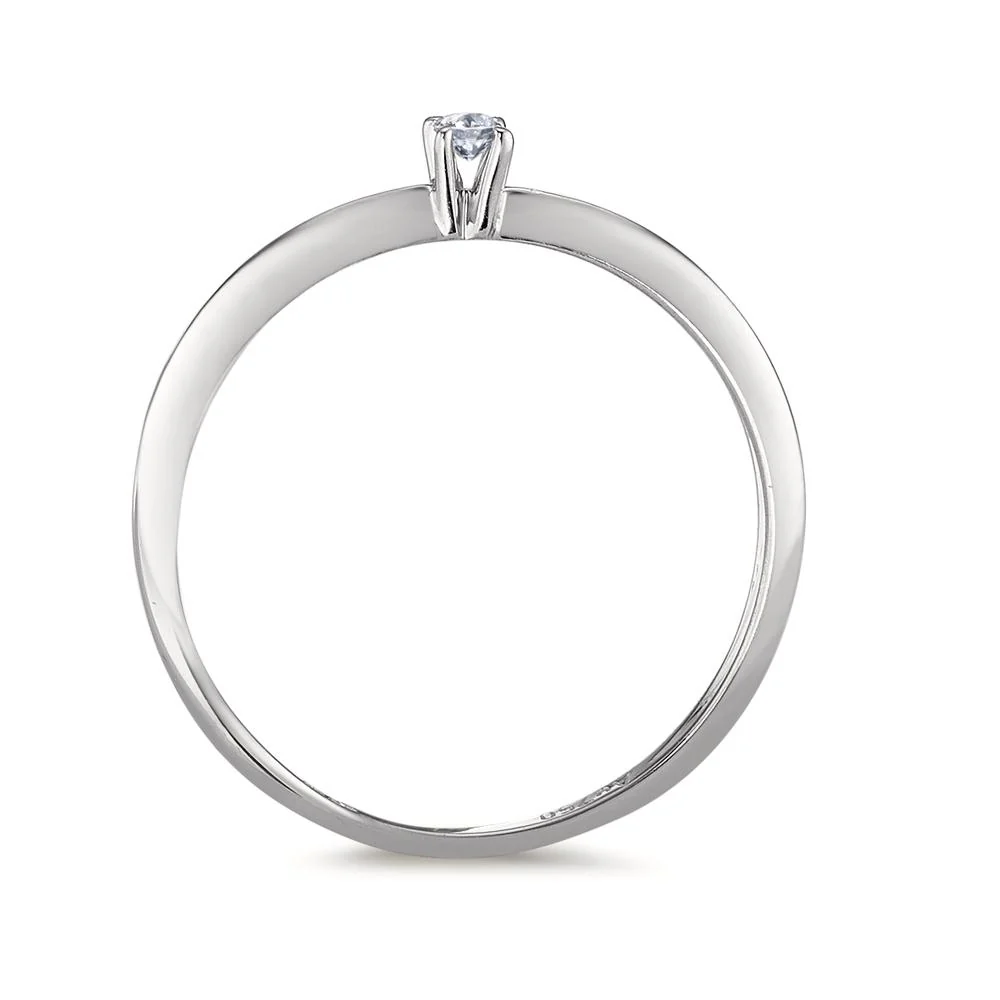 Anello solitario Oro bianco 750/18 carati Diamante 0.03 ct, w-si - Image 2