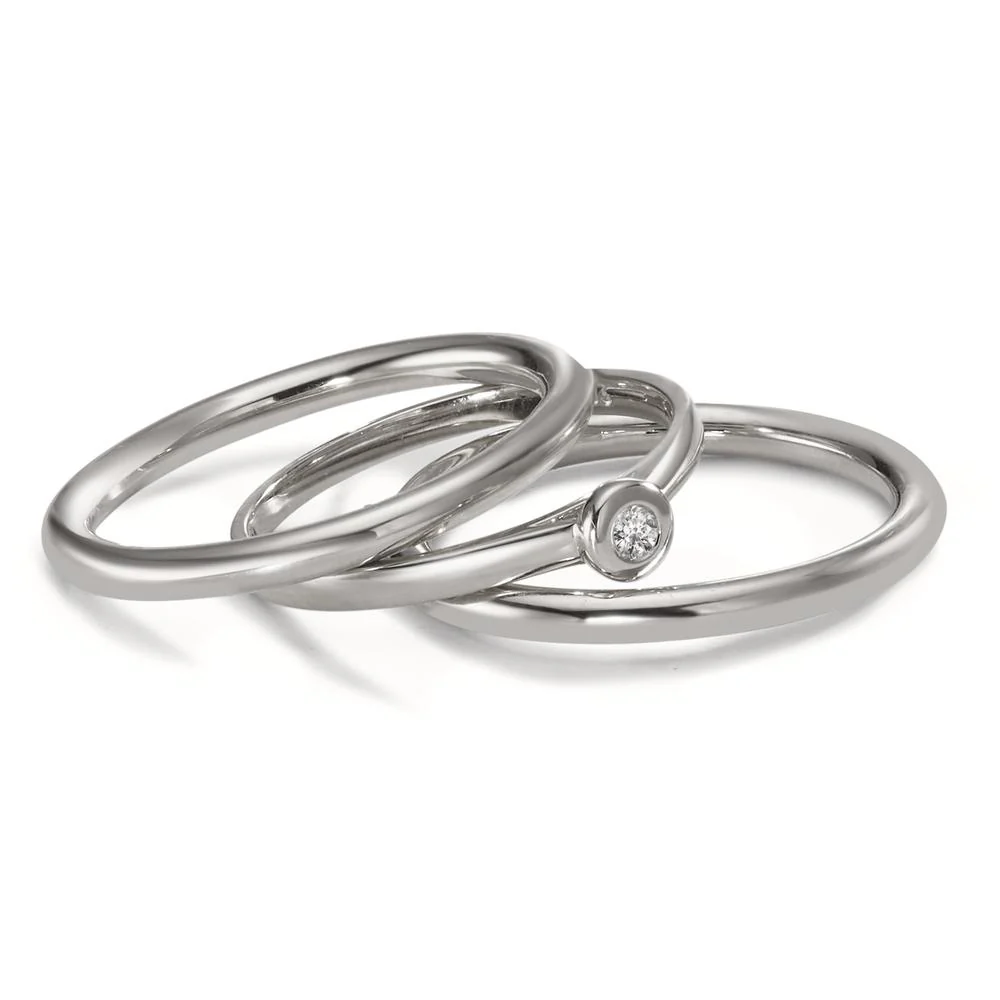 Anello solitario Oro bianco 750/18 carati Diamante 0.03 ct, w-si - Image 2