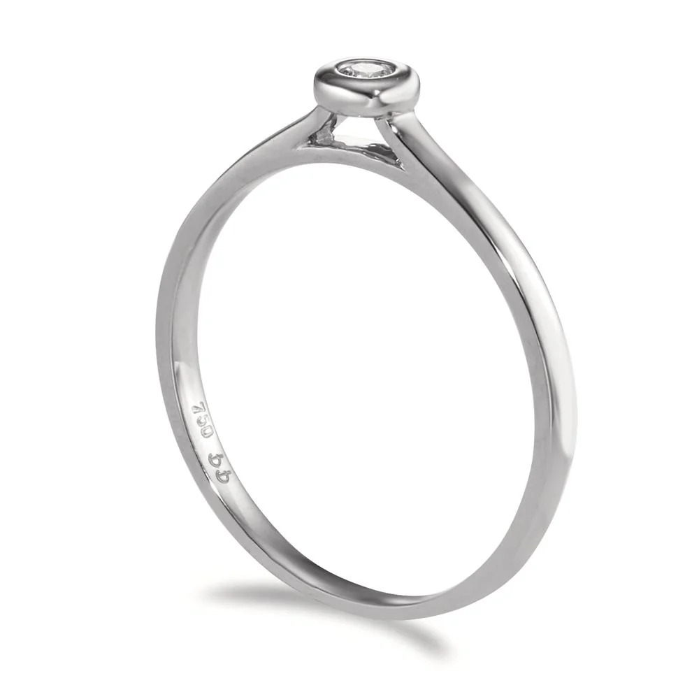 Anello solitario Oro bianco 750/18 carati Diamante 0.03 ct, w-si - Image 4