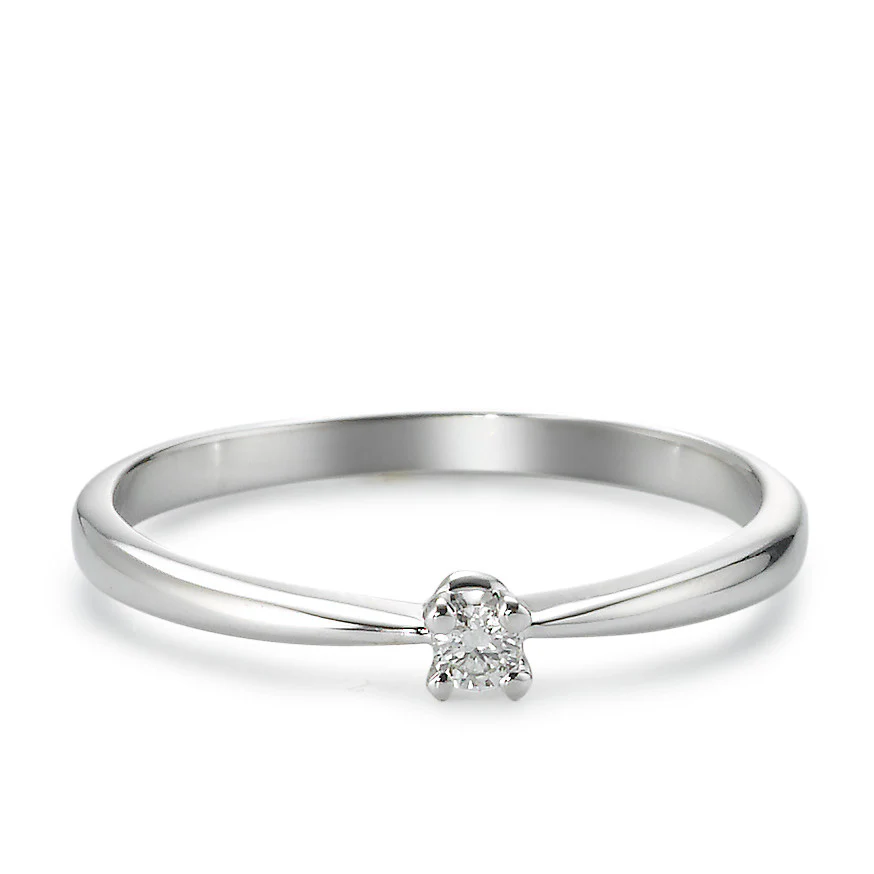 Anello solitario Oro bianco 750/18 carati Diamante 0.05 ct, tw-vsi - Image 2