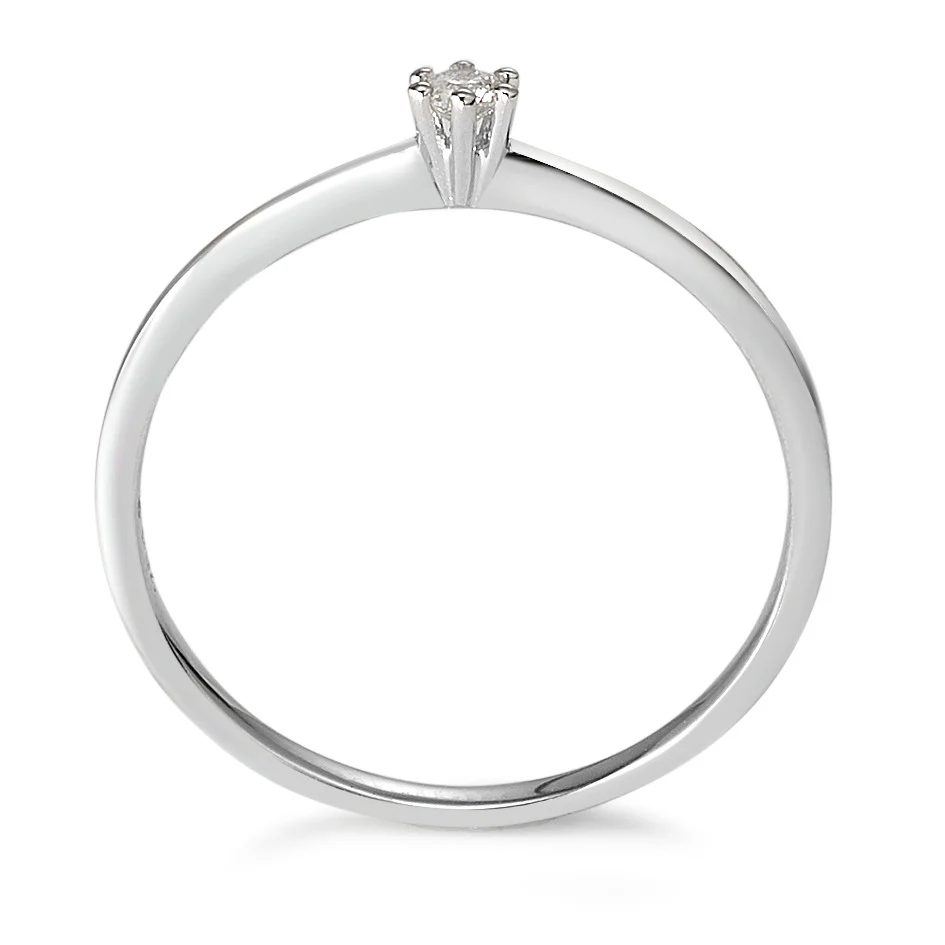 Anello solitario Oro bianco 750/18 carati Diamante 0.05 ct, w-si - Image 2