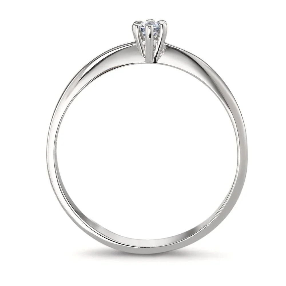 Anello solitario Oro bianco 750/18 carati Diamante 0.05 ct, w-si - Image 2
