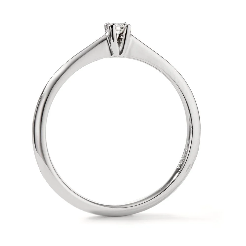 Anello solitario Oro bianco 750/18 carati Diamante 0.05 ct, w-si - Image 2