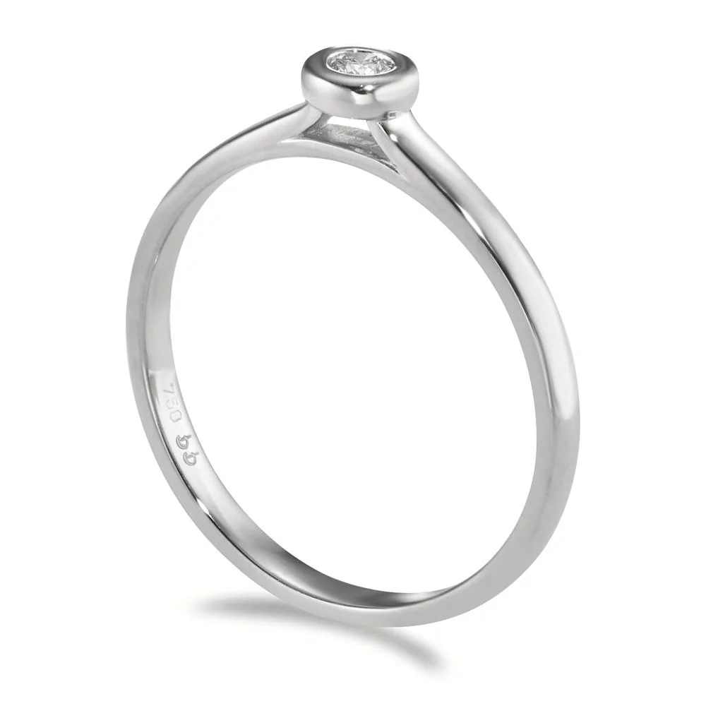 Anello solitario Oro bianco 750/18 carati Diamante 0.05 ct, w-si - Image 2