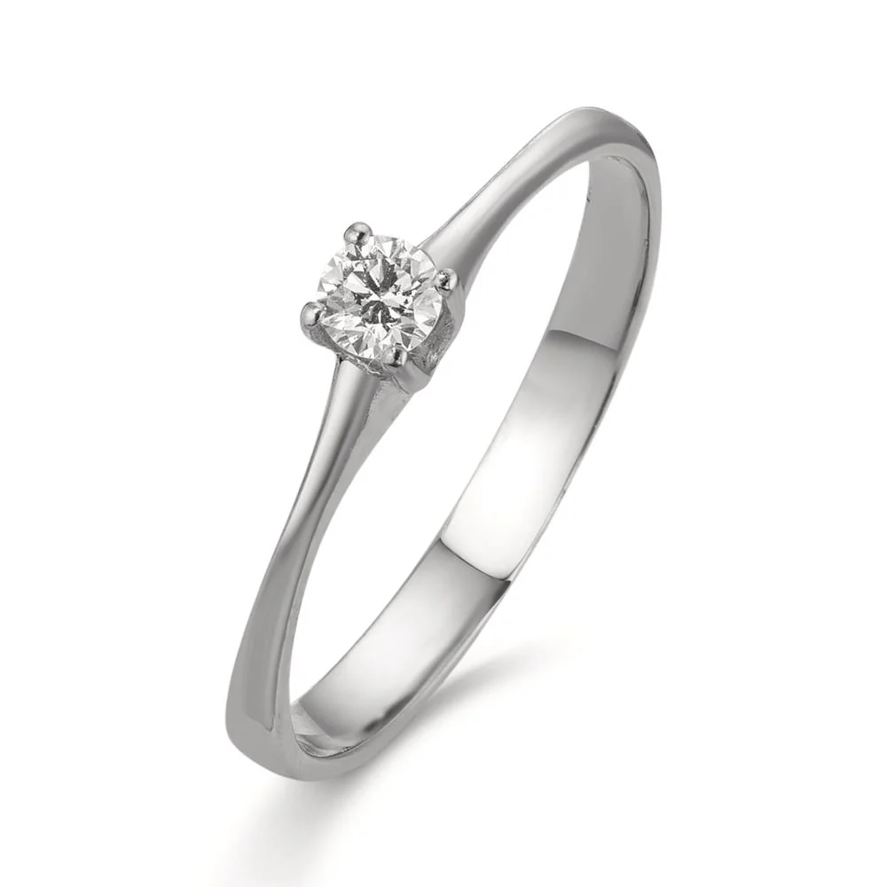 Anello solitario Oro bianco 750/18 carati Diamante 0.09 ct, w-si