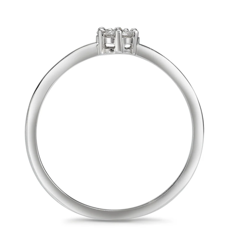 Anello solitario Oro bianco 750/18 carati Diamante 0.10 ct, 7 pietra, w-si - Image 3