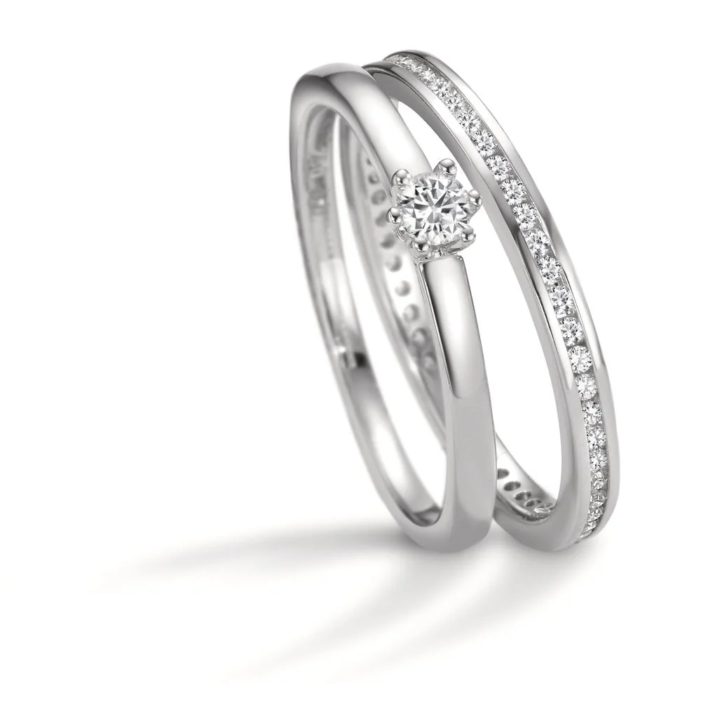 Anelli di memoria Oro bianco 750/18 carati Diamante 0.25 ct, 50 pietra, w-si - Image 3