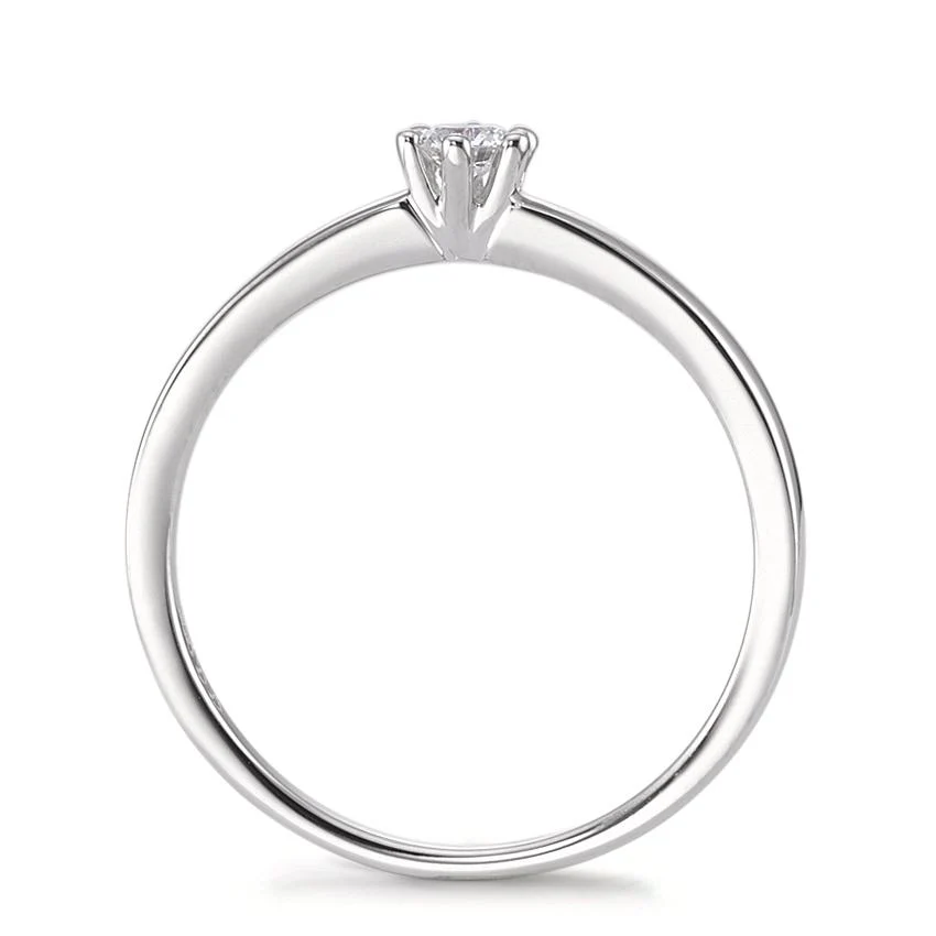 Anello solitario Oro bianco 750/18 carati Diamante 0.10 ct, w-si - Image 4