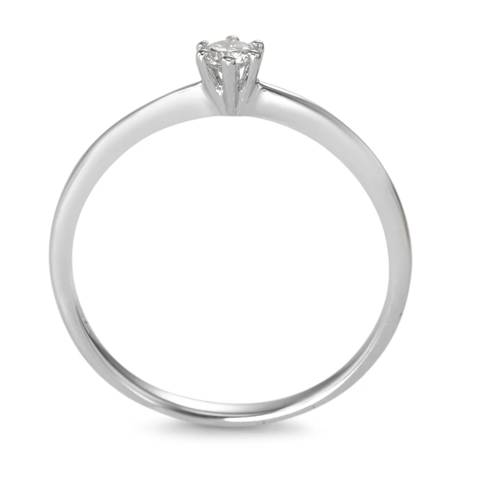 Anello solitario Oro bianco 750/18 carati Diamante 0.10 ct, w-si - Image 2