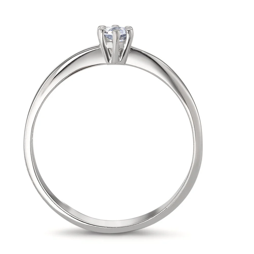 Anello solitario Oro bianco 750/18 carati Diamante 0.10 ct, w-si - Image 2
