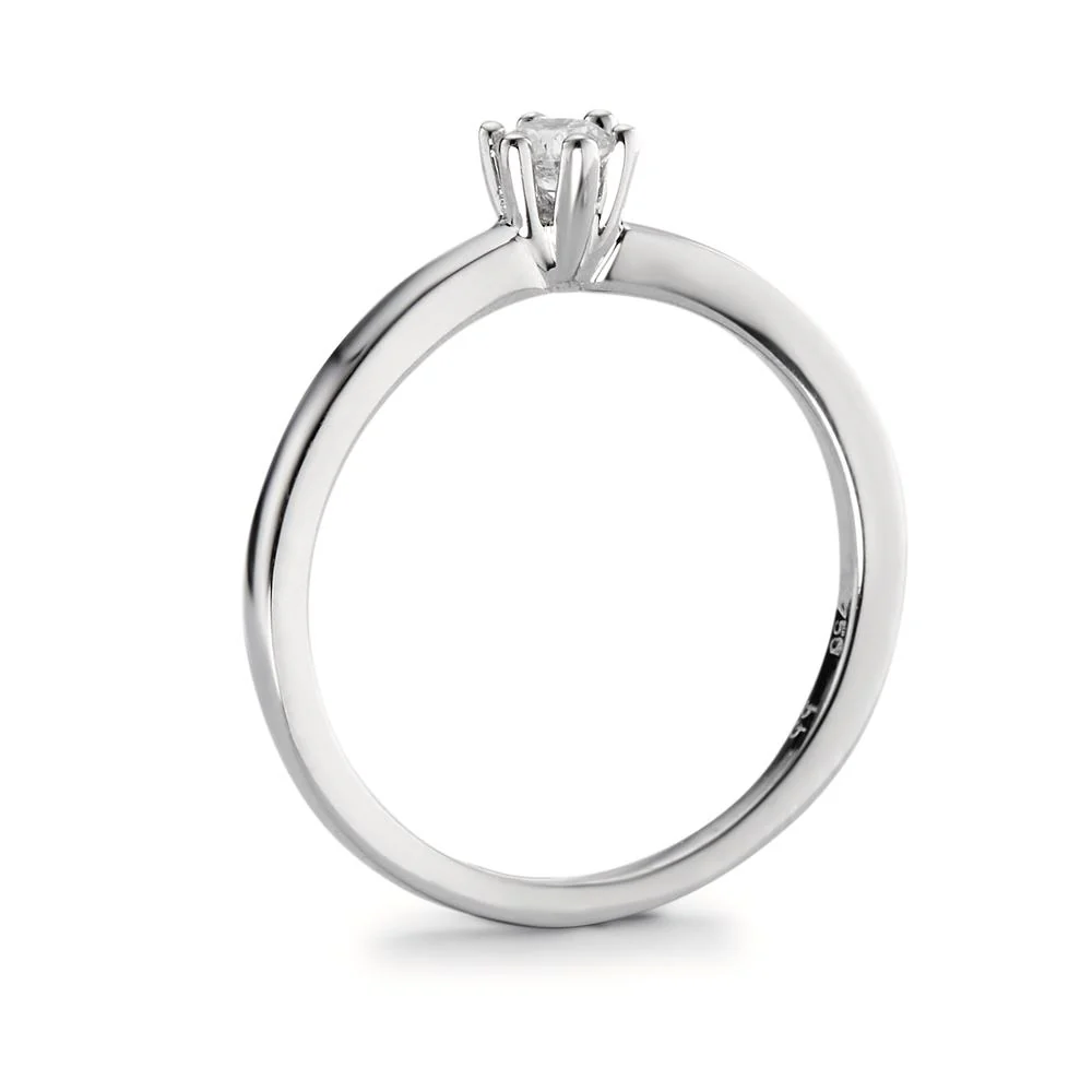 Anello solitario Oro bianco 750/18 carati Diamante 0.15 ct, w-si - Image 2