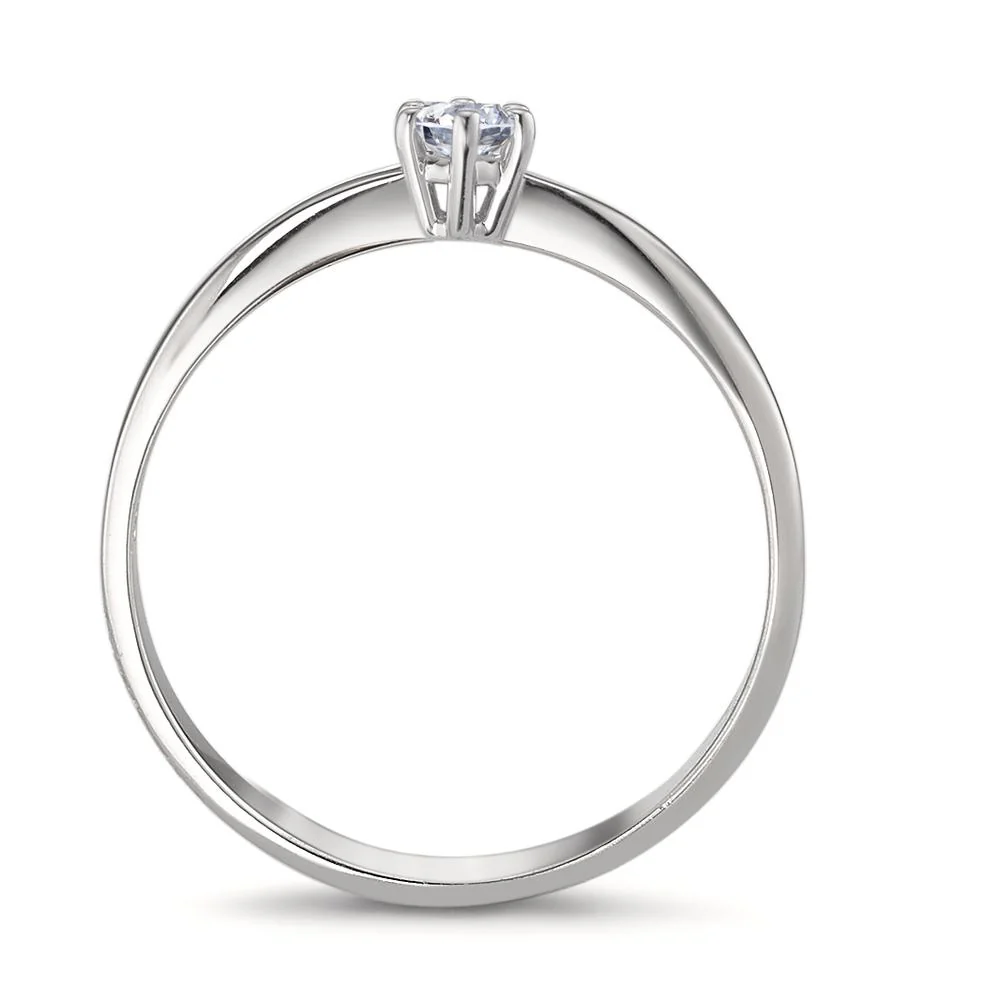 Anello solitario Oro bianco 750/18 carati Diamante 0.15 ct, w-si - Image 2