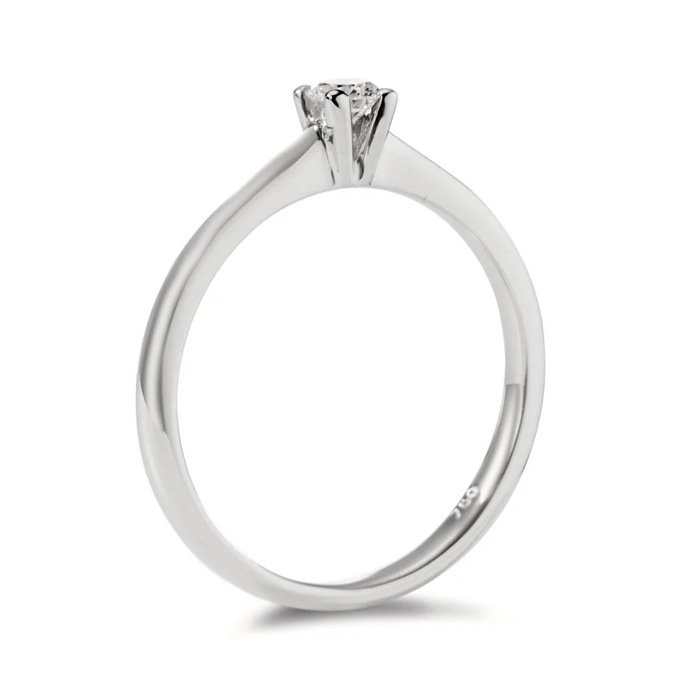 Anello solitario Oro bianco 750/18 carati Diamante 0.15 ct, w-si - Image 2