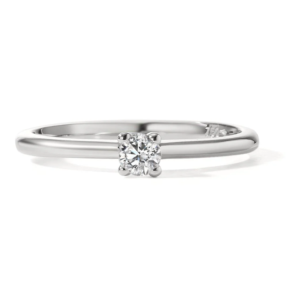 Anello solitario Oro bianco 750/18 carati Diamante 0.15 ct, w-si - Image 3