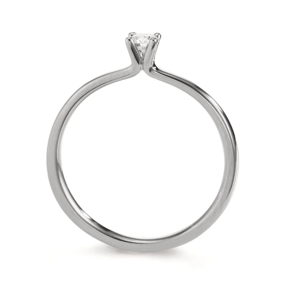 Anello solitario Oro bianco 750/18 carati Diamante 0.15 ct, w-si - Image 2