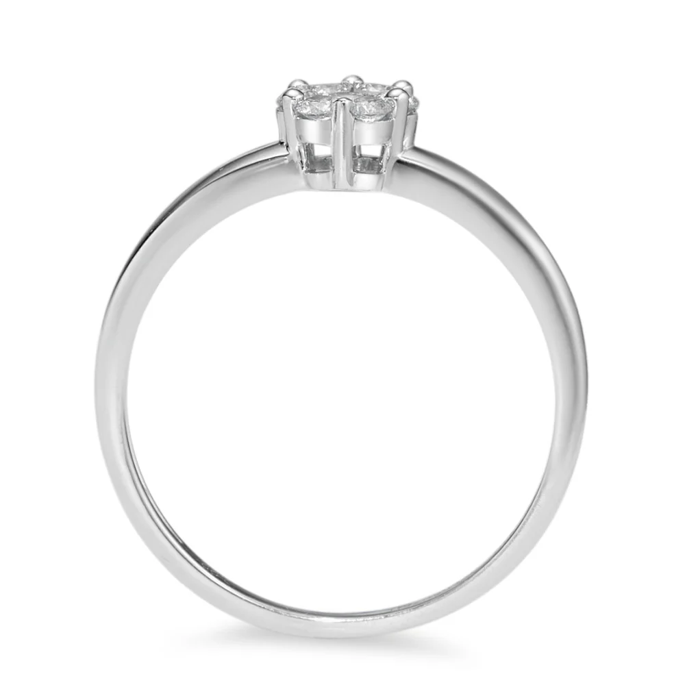 Anello solitario Oro bianco 750/18 carati Diamante 0.20 ct, 7 pietra, w-si - Image 3
