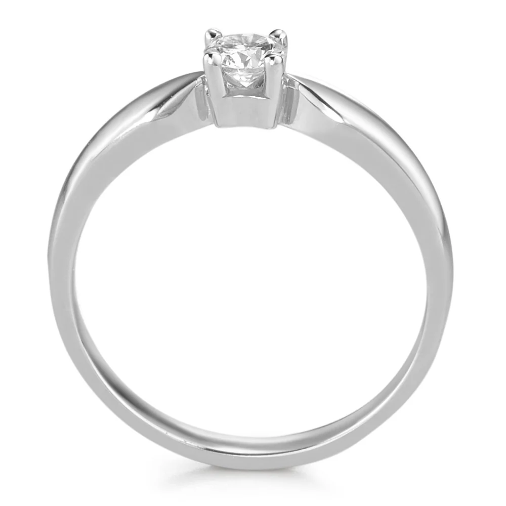 Anello solitario Oro bianco 750/18 carati Diamante 0.20 ct, w-si - Image 2