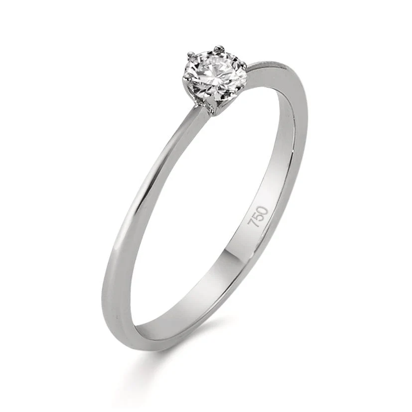 Anello solitario Oro bianco 750/18 carati Diamante 0.20 ct, w-si
