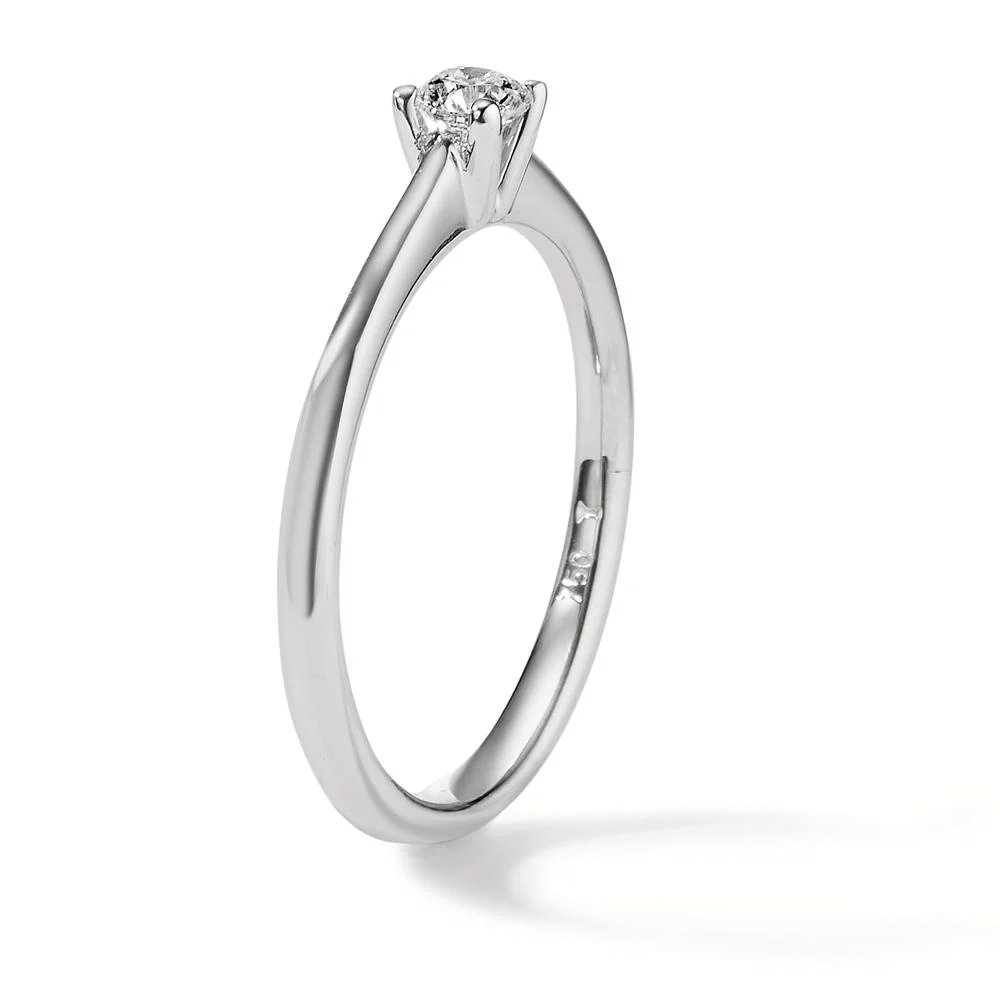 Anello solitario Oro bianco 750/18 carati Diamante 0.20 ct, w-si - Image 2