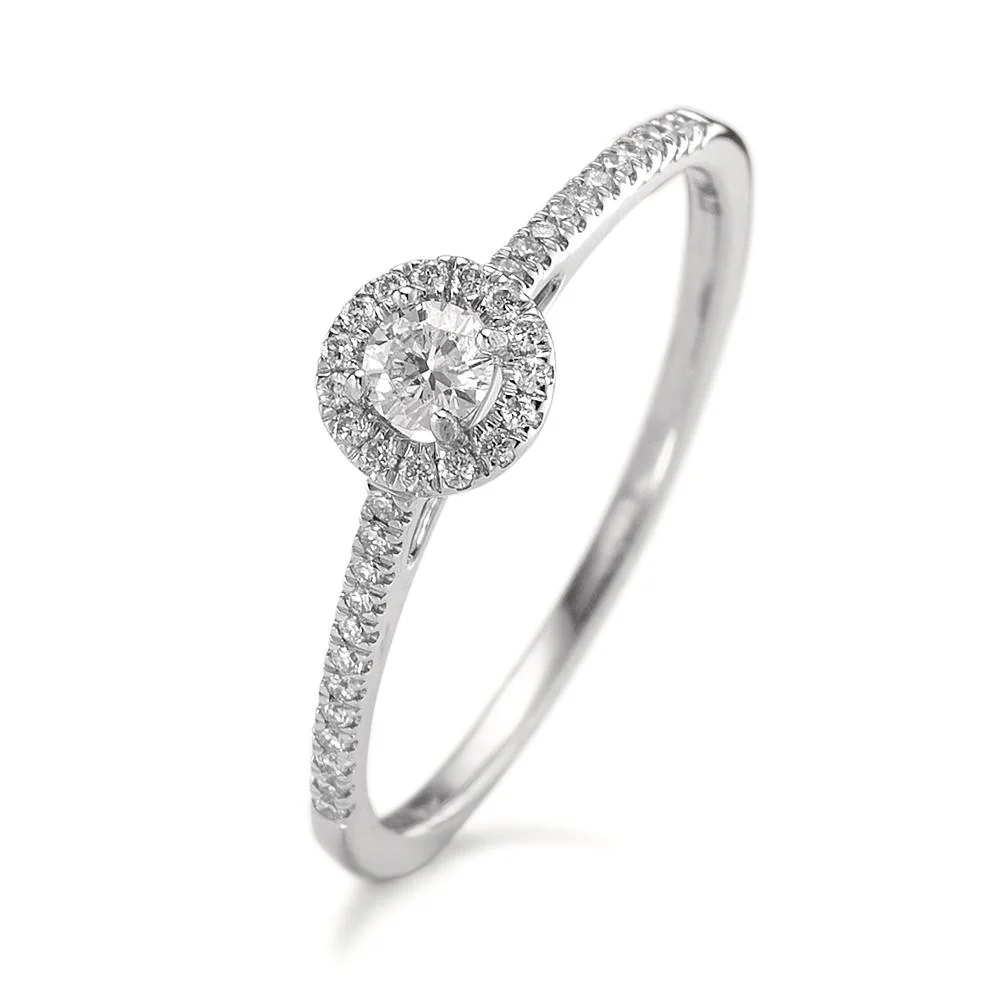 Anello solitario Oro bianco 750/18 carati Diamante 0.21 ct, w-si