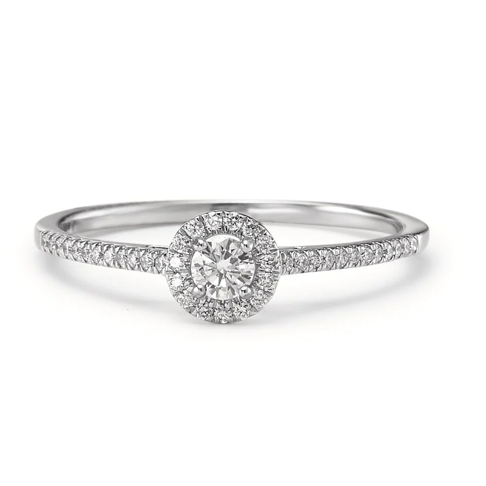 Anello solitario Oro bianco 750/18 carati Diamante 0.21 ct, w-si - Image 3