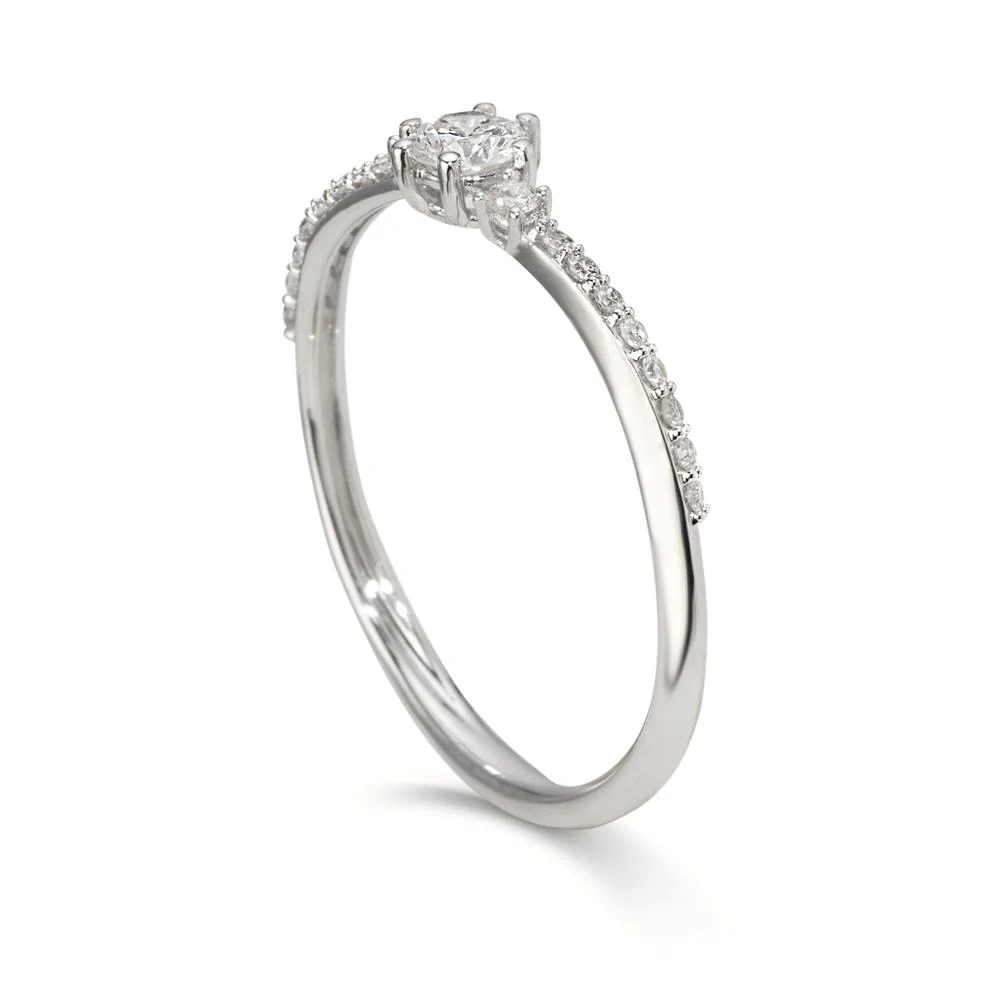 Anello solitario Oro bianco 750/18 carati Diamante 0.24 ct, w-si - Image 3