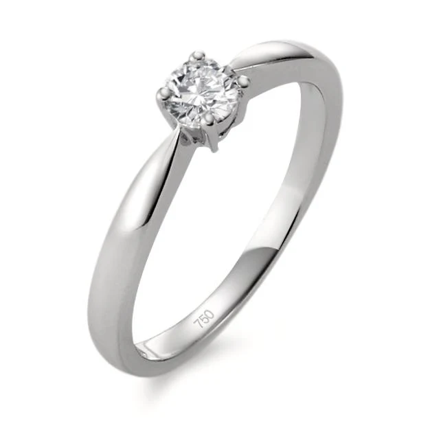 Anello solitario Oro bianco 750/18 carati Diamante 0.25 ct, w-si