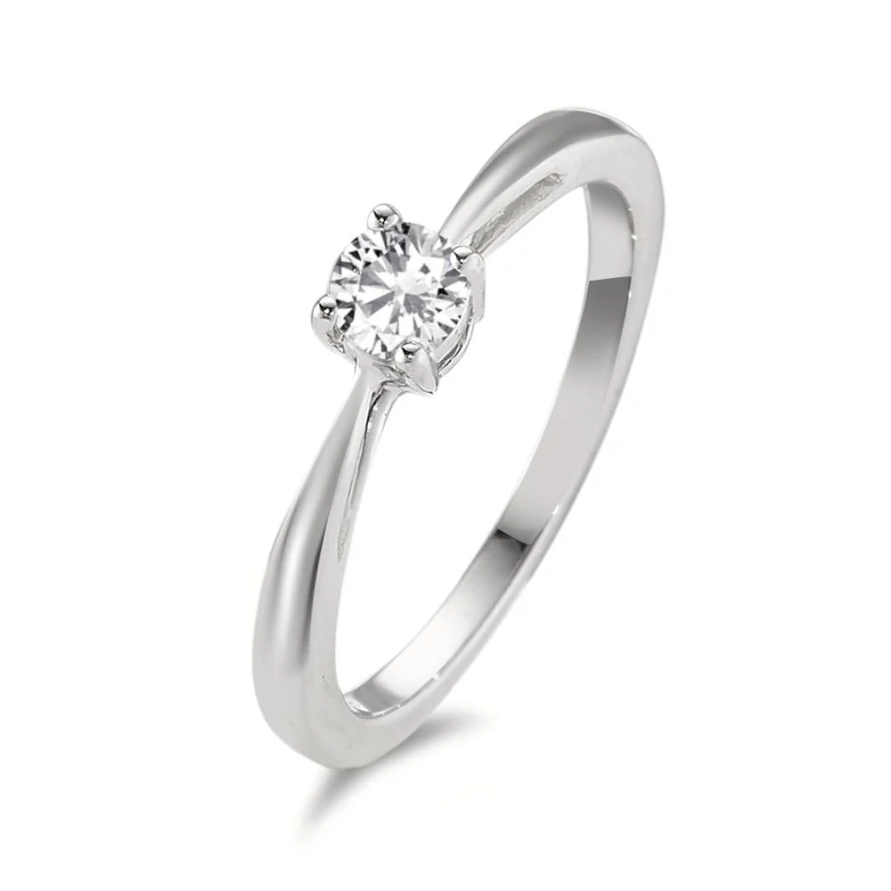 Anello solitario Oro bianco 750/18 carati Diamante 0.25 ct, w-si
