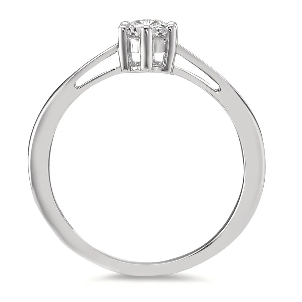 Anello solitario Oro bianco 750/18 carati Diamante 0.25 ct, w-si - Image 3