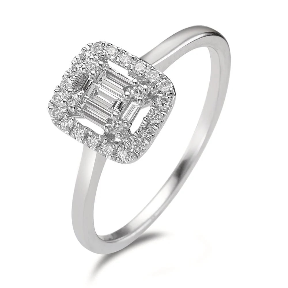 Anello solitario Oro bianco 750/18 carati Diamante 0.32 ct, w-si
