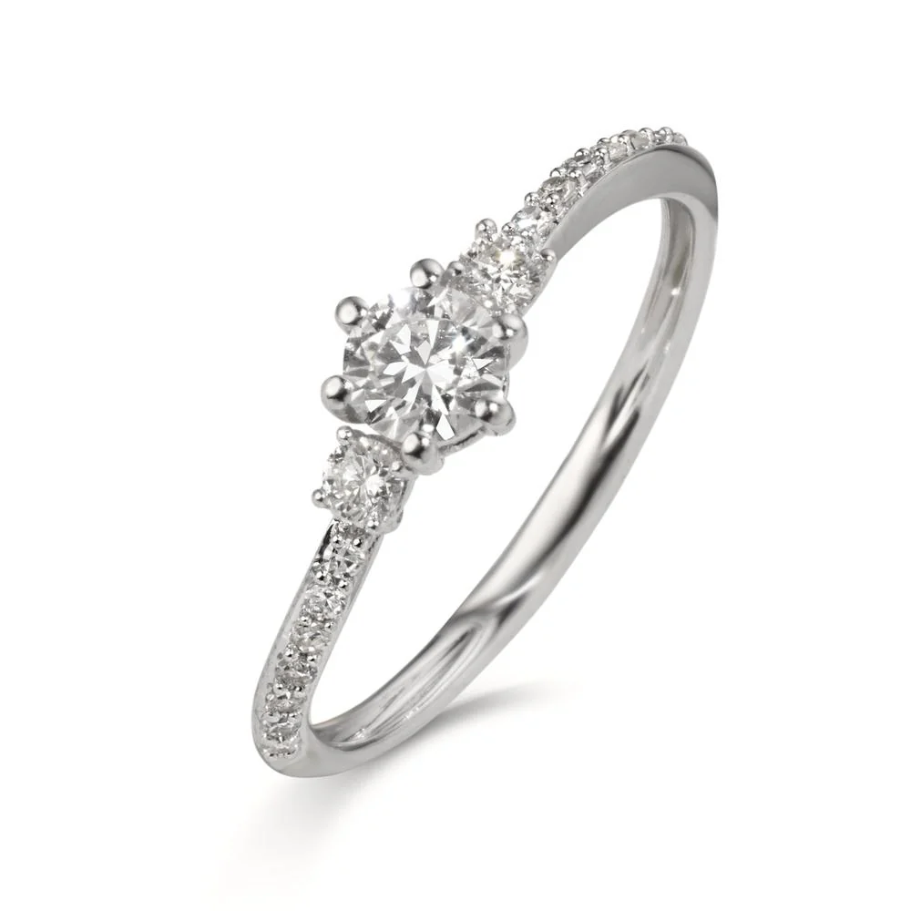 Anello solitario Oro bianco 750/18 carati Diamante 0.49 ct, w-si