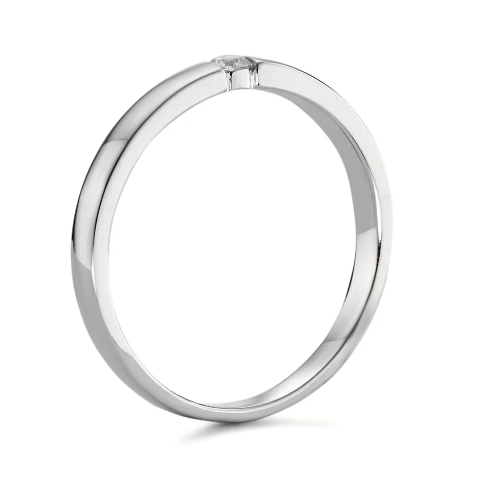 Anello solitario Oro bianco 750/18 carati Diamante bianco, 0.05 ct, [Brillant], w-si - Image 3