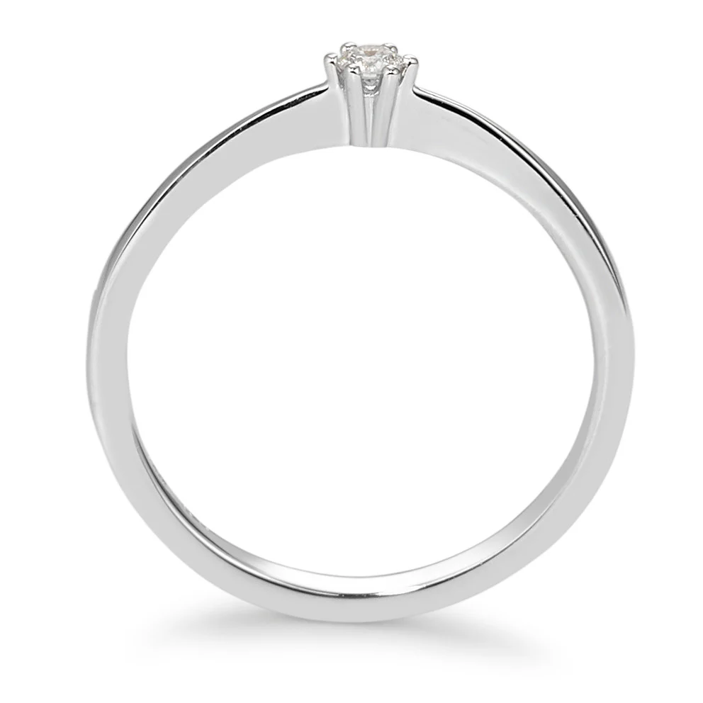 Anello solitario Oro bianco 750/18 carati Diamante bianco, 0.05 ct, [Brillant], w-si - Image 2