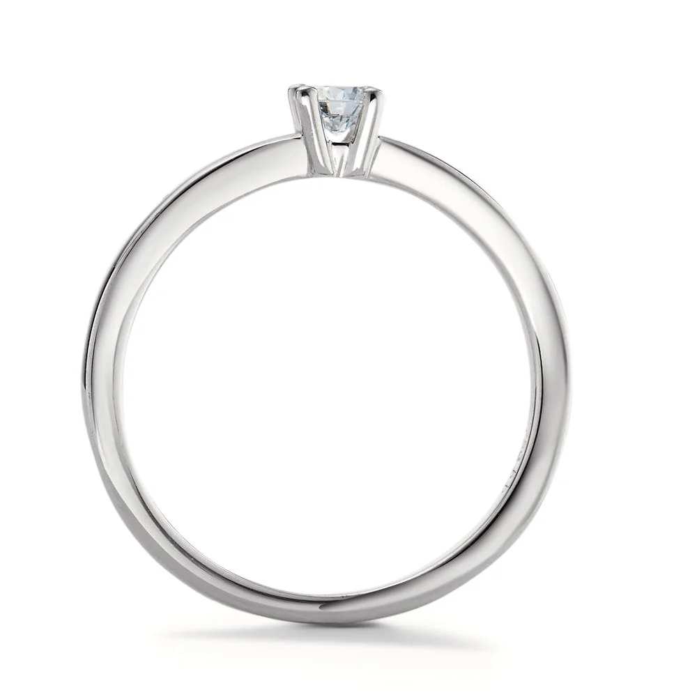 Anello solitario Oro bianco 750/18 carati Diamante bianco, 0.15 ct, [Brillant], w-si - Image 2