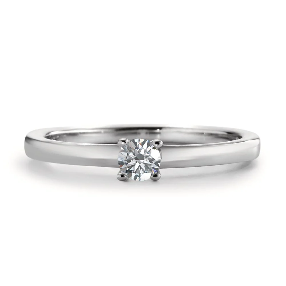 Anello solitario Oro bianco 750/18 carati Diamante bianco, 0.15 ct, [Brillant], w-si - Image 3