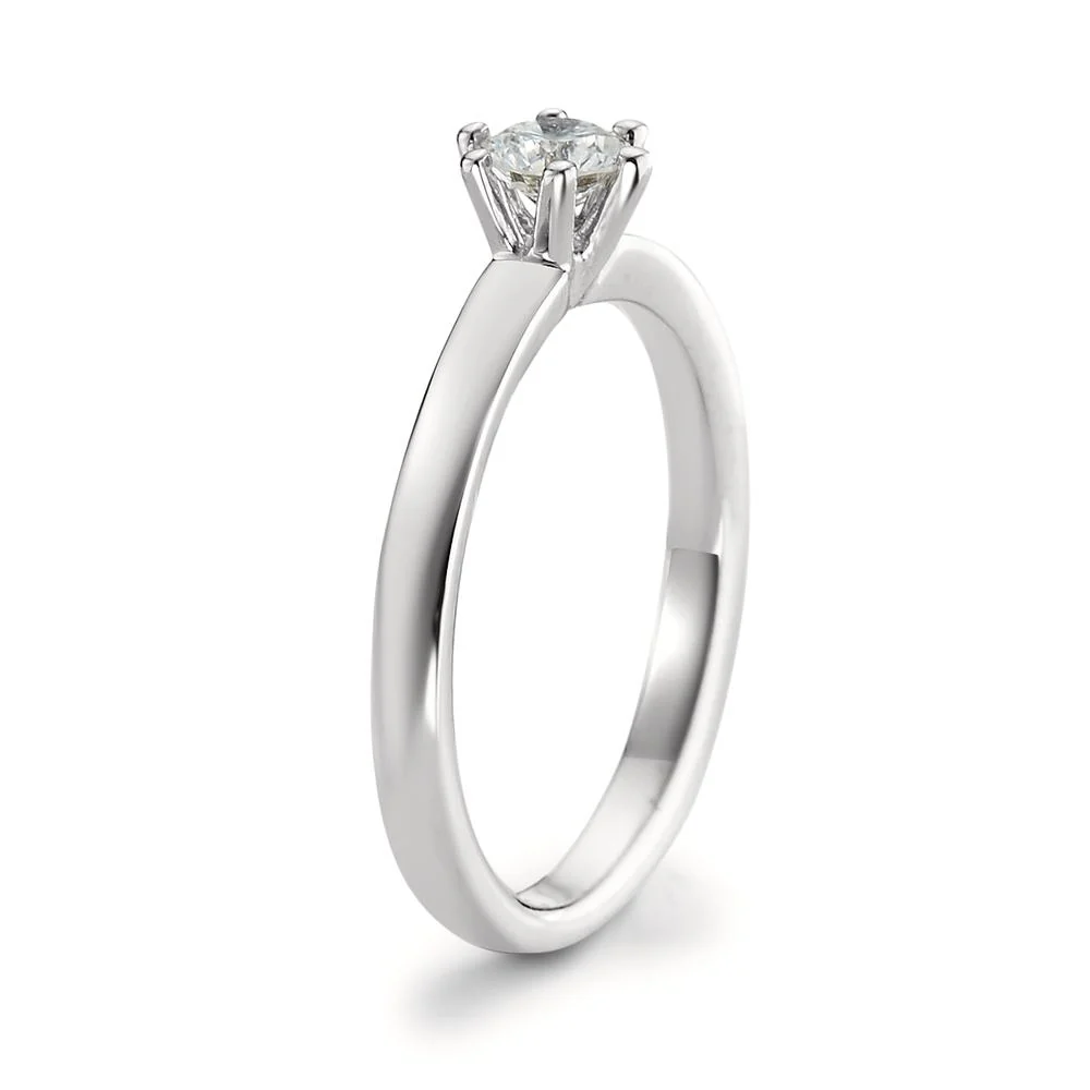 Anello solitario Oro bianco 750/18 carati Diamante bianco, 0.20 ct, [Brillant], w-si - Image 2