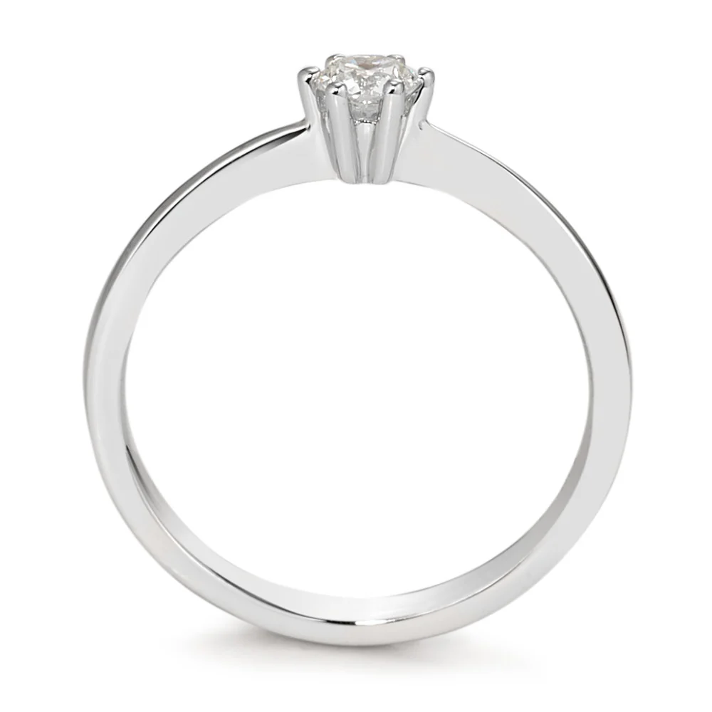 Anello solitario Oro bianco 750/18 carati Diamante bianco, 0.20 ct, [Brillant], w-si - Image 2