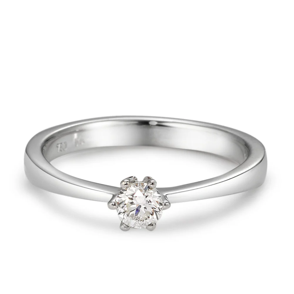 Anello solitario Oro bianco 750/18 carati Diamante bianco, 0.20 ct, [Brillant], w-si - Image 3