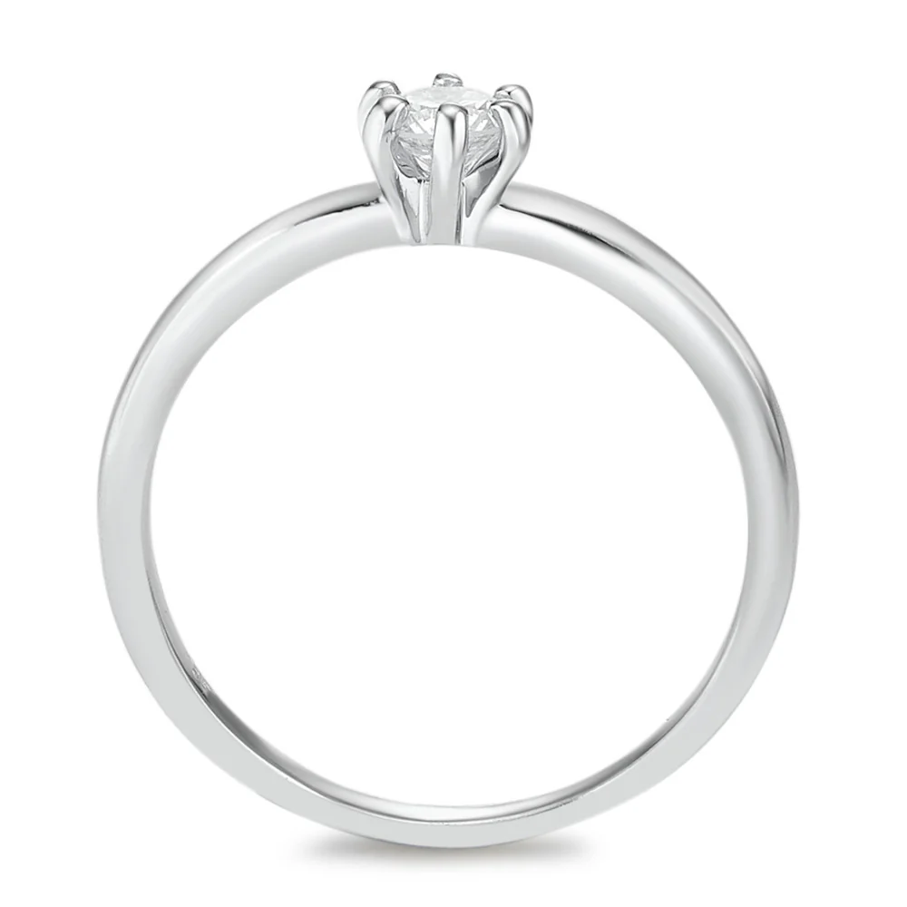 Anello solitario Oro bianco 750/18 carati Diamante bianco, 0.25 ct, [Brillant], w-si - Image 2