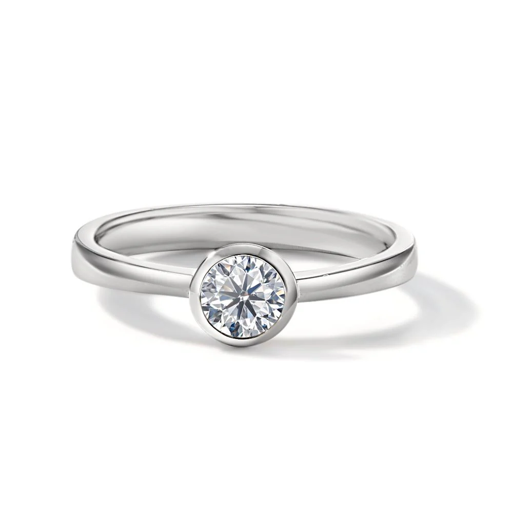 Anello solitario Oro bianco 750/18 carati Diamante bianco, 0.33 ct, [Brillant], w-si - Image 2